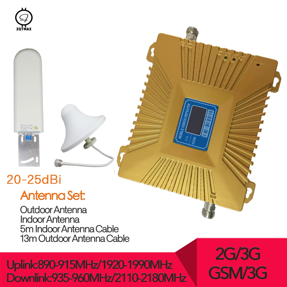 Ретранслятор ZQTMAX GSM 3G 900 МГц UMTS 2100 двухдиапазонный усилитель сотового телефона
