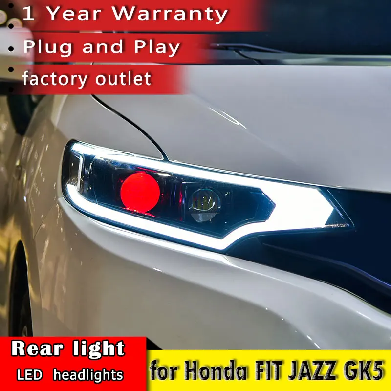 Новый автомобильный Стайлинг для Honda fit фары 2014 2017 светодиодные DRL передние