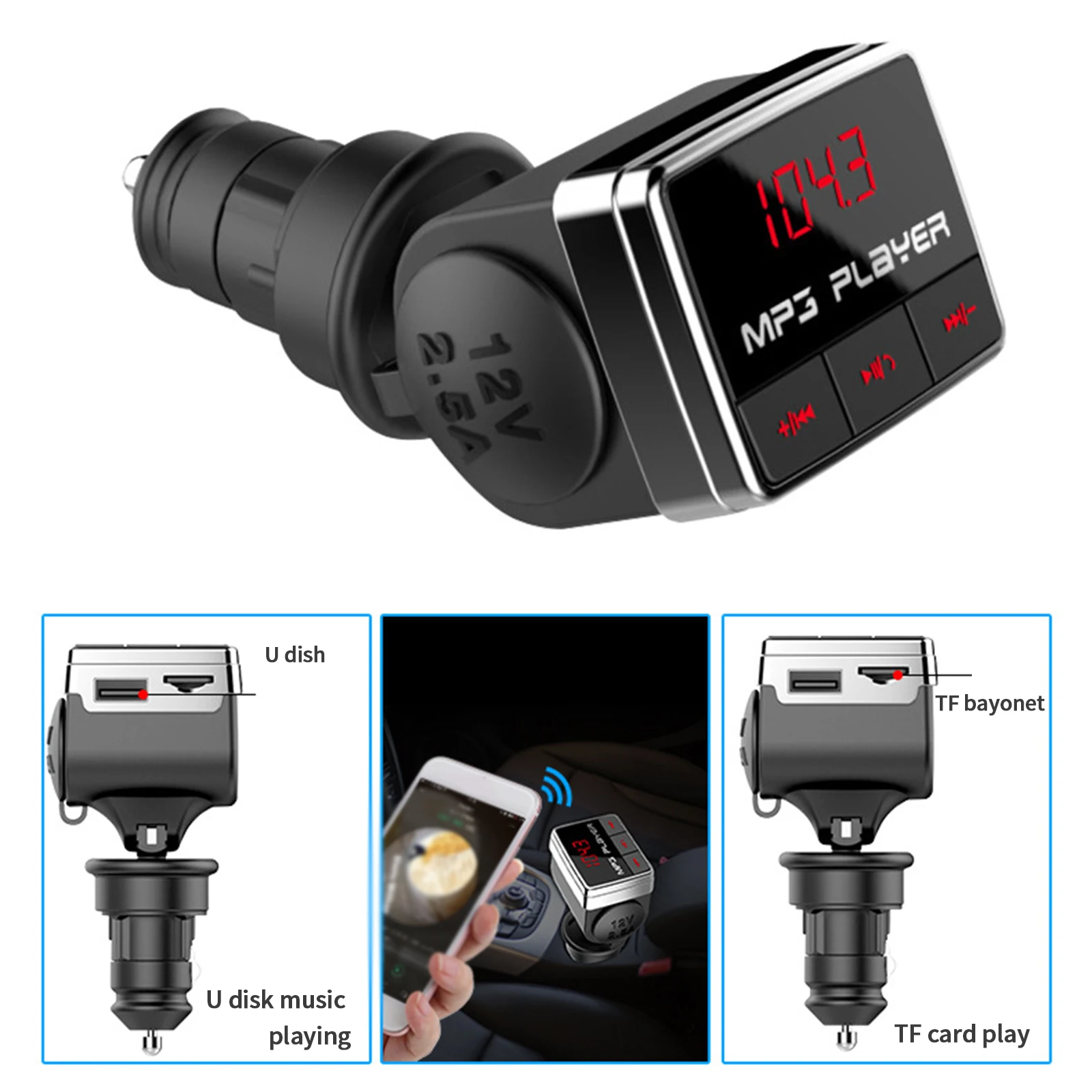 Onever New Car Wireless Bluetooth Audio Adapter Music Player Car Kit With Hand-Free Calling Support In-Car Bluetooth Transmitter 
Onever New Car Wireless Bluetooth Audio Adapter Music Player Car Kit With Hand-Free Calling Support In-Car Bluetooth Transmitter