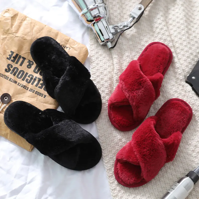 Thick Cotton Slippers For Women Flip Flop Leaky Toe Cross Slippers Indoor Anti-slip Ladies Plush Slippers Winter Bedroom Shoes
Thick Cotton Slippers For Women Flip Flop Leaky Toe Cross Slippers Indoor Anti-slip Ladies Plush Slippers Winter Bedroom Shoes
