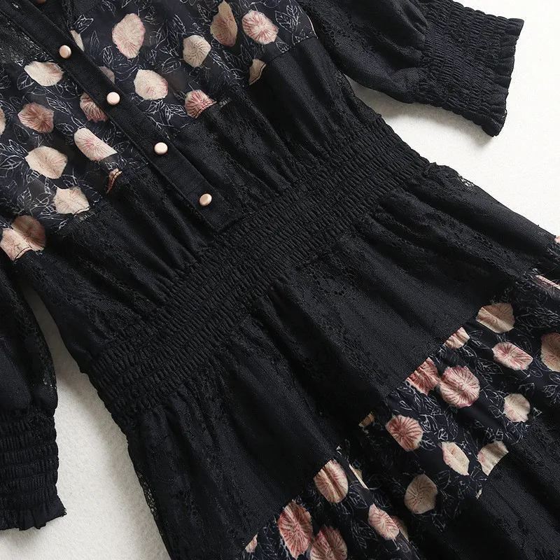 Fashion Spring Designer Print Chiffon Patchwork Lace Dress Women Elegant Midi Aline Robe Femme Celebrity Party Sexy Vestidos
Fashion Spring Designer Print Chiffon Patchwork Lace Dress Women Elegant Midi Aline Robe Femme Celebrity Party Sexy Vestidos