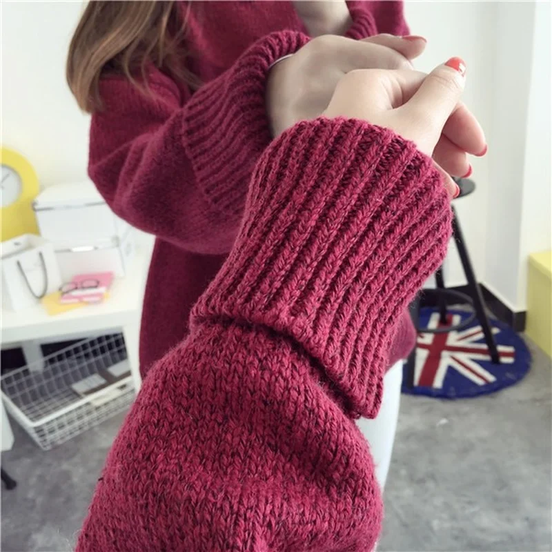 2021 Spring Half Turtleneck Thick Sweater Women Pullover Sweater Korean Style Clothes Loose Short Student Winter Bottoming Shirt