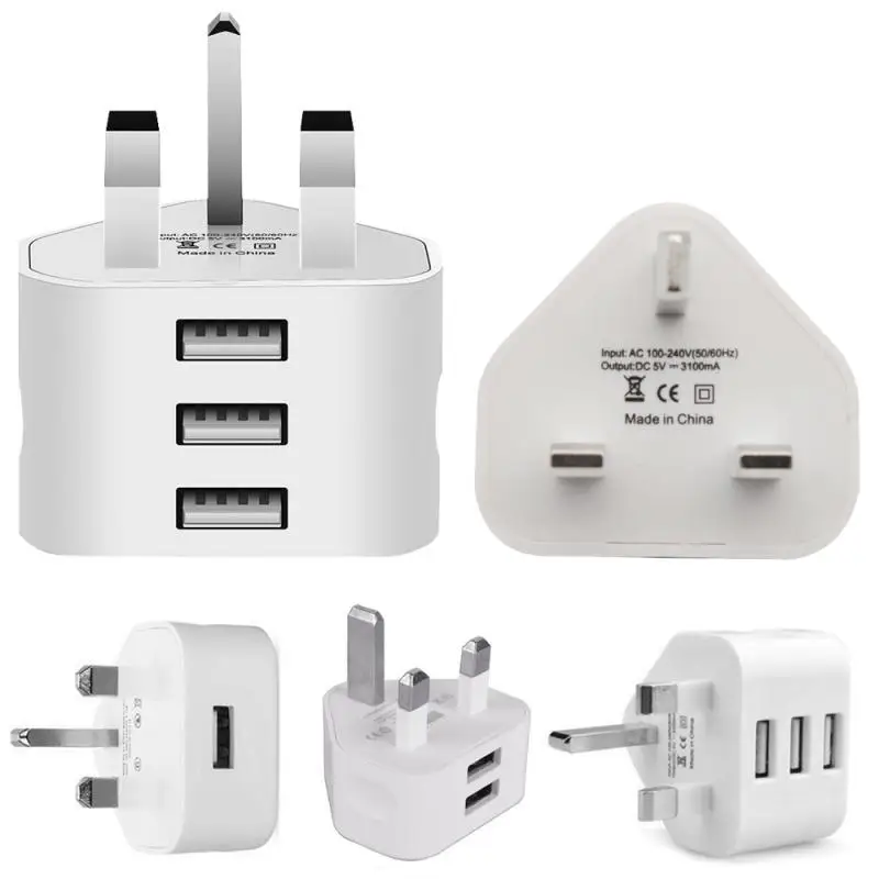UK Plug 3 Pin Wall Charger Adapter With 1/2/3 USB Ports Charging For iPhone Samsung Xiaomi Charging Charger 110V-220V
UK Plug 3 Pin Wall Charger Adapter With 1/2/3 USB Ports Charging For iPhone Samsung Xiaomi Charging Charger 110V-220V