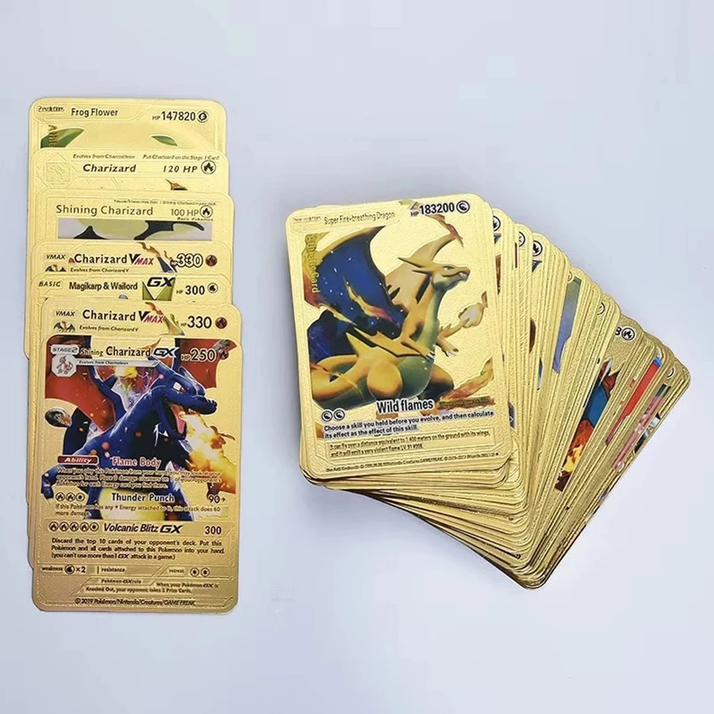 2022 27-54 Cards Pokemon Metal Card V Pikachu Charizard Gold Vmax Card Kids Game Collection Cards Christmas Gift
2022 27-54 Cards Pokemon Metal Card V Pikachu Charizard Gold Vmax Card Kids Game Collection Cards Christmas Gift