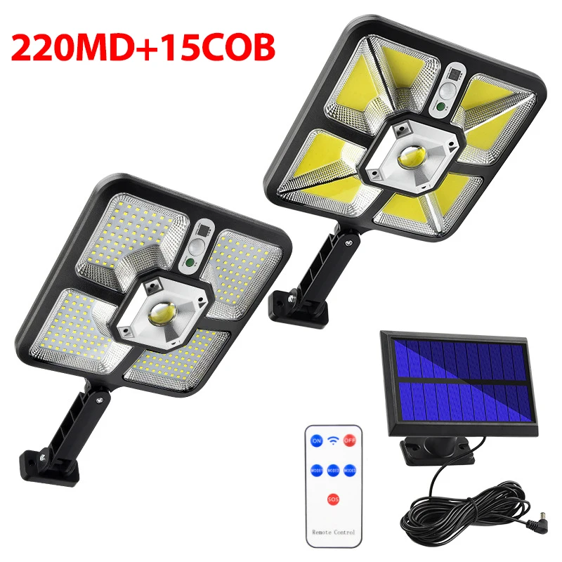 226COB+15COB Solar light outdoor LED human body induction wall light remotely controlled courtyard fence garage street light
226COB+15COB Solar light outdoor LED human body induction wall light remotely controlled courtyard fence garage street light