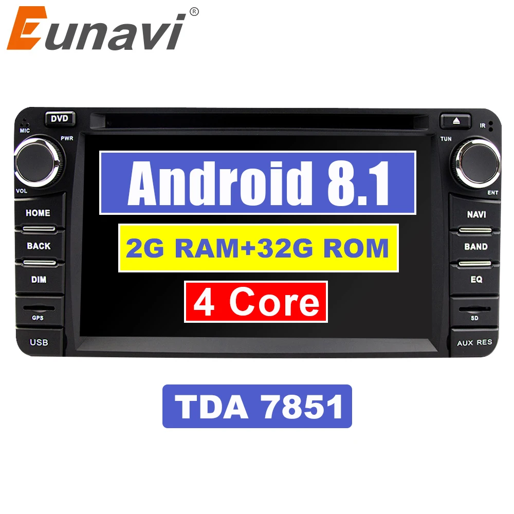 Eunavi 2 din Android 8.1 car dvd radio player for Toyota Corolla Hilux VIOS Old Camry Prado RAV4 Prado 2003-2008 gps navi stereo
Eunavi 2 din Android 8.1 car dvd radio player for Toyota Corolla Hilux VIOS Old Camry Prado RAV4 Prado 2003-2008 gps navi stereo