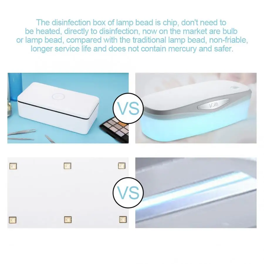 8W UV Sterilizer Box With LED lamp Portable Makeup Tools Cleaning Set UV Disinfection Device for brushes 260-280mm Wavelength
8W UV Sterilizer Box With LED lamp Portable Makeup Tools Cleaning Set UV Disinfection Device for brushes 260-280mm Wavelength