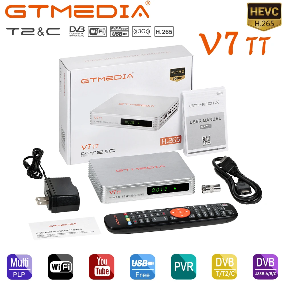 2020 Новый GTMEDIA V7 TT спутниковый ТВ-ресивер DVB-T2 DVB-C цифровой Wi-Fi ТВ-приставка 1080P поддержка мульти PLP поддержка USB PVR
2020 Новый GTMEDIA V7 TT спутниковый ТВ-ресивер DVB-T2 DVB-C цифровой Wi-Fi ТВ-приставка 1080P поддержка мульти PLP поддержка USB PVR