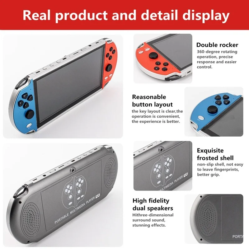 CZT 7-inch screen wireless double player video game console built-in 9900 game support arcade/cps/neogeo/gbc/snes/fc/md emulator 
CZT 7-inch screen wireless double player video game console built-in 9900 game support arcade/cps/neogeo/gbc/snes/fc/md emulator