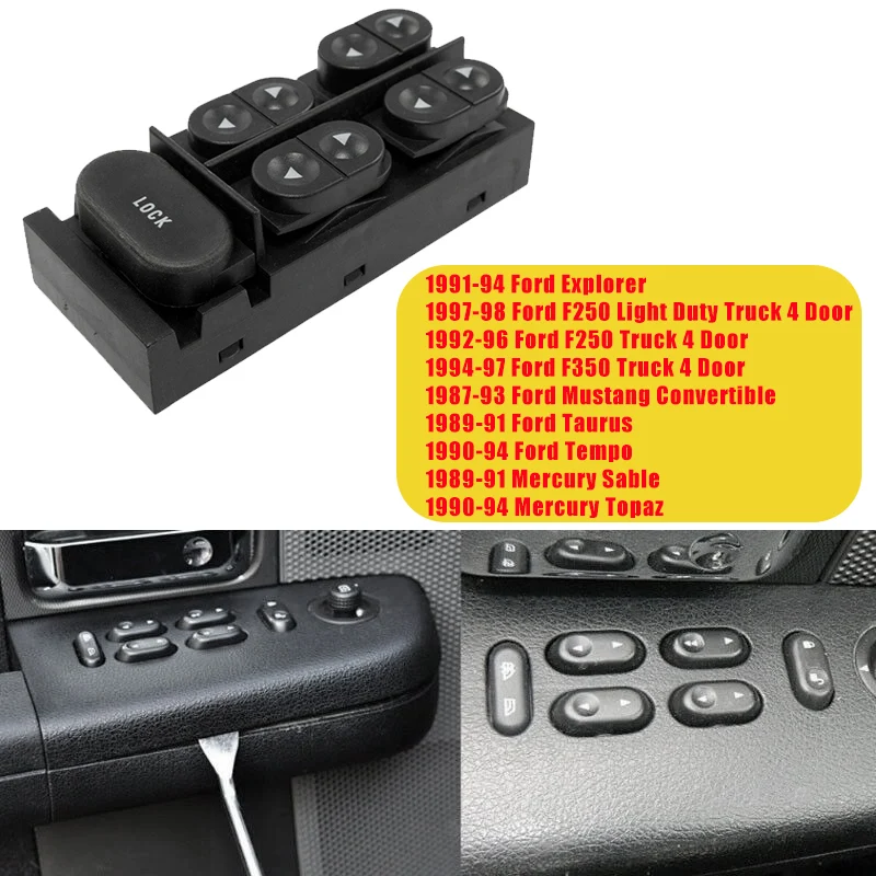 Переключатель Стеклоподъемника передний левый LH для Ford Explorer F250 F350 Mustang Taurus Convertible 1987-1994 Power Master 
Переключатель Стеклоподъемника передний левый LH для Ford Explorer F250 F350 Mustang Taurus Convertible 1987-1994 Power Master