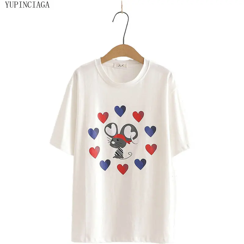 Футболка женская с круглым вырезом, Милый хлопковый топ в японском стиле мори, свободная рубашка с принтом мыши и сердца, милая стильная оде...
Футболка женская с круглым вырезом, Милый хлопковый топ в японском стиле мори, свободная рубашка с принтом мыши и сердца, милая стильная оде...