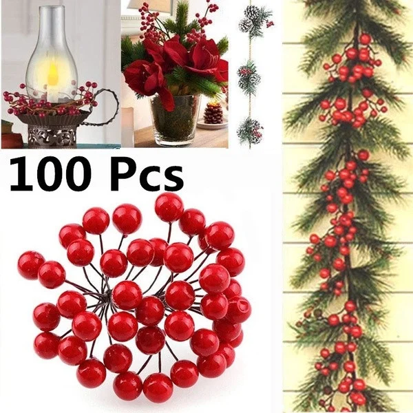100pcs Artificial Berries Gold Silver Red Cherry Stamen Mini Fake Flowers Pearl Beads for DIY Christmas Party Craft Decoration
100pcs Artificial Berries Gold Silver Red Cherry Stamen Mini Fake Flowers Pearl Beads for DIY Christmas Party Craft Decoration