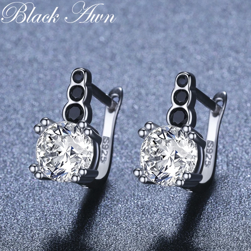 Trendy Genuine 925 Sterling Silver Jewelry Wedding Stud Earrings for Women Row Black&White Female Earring T212
Trendy Genuine 925 Sterling Silver Jewelry Wedding Stud Earrings for Women Row Black&White Female Earring T212