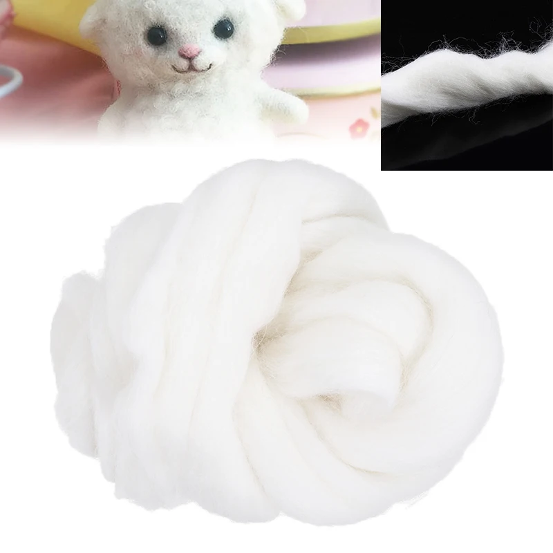 50g Fluffy Soft Wool Fiber White Merino Dyed Wool Tops Roving Wool Fibre For Needle Felting Spinning Sewing Projects
50g Fluffy Soft Wool Fiber White Merino Dyed Wool Tops Roving Wool Fibre For Needle Felting Spinning Sewing Projects