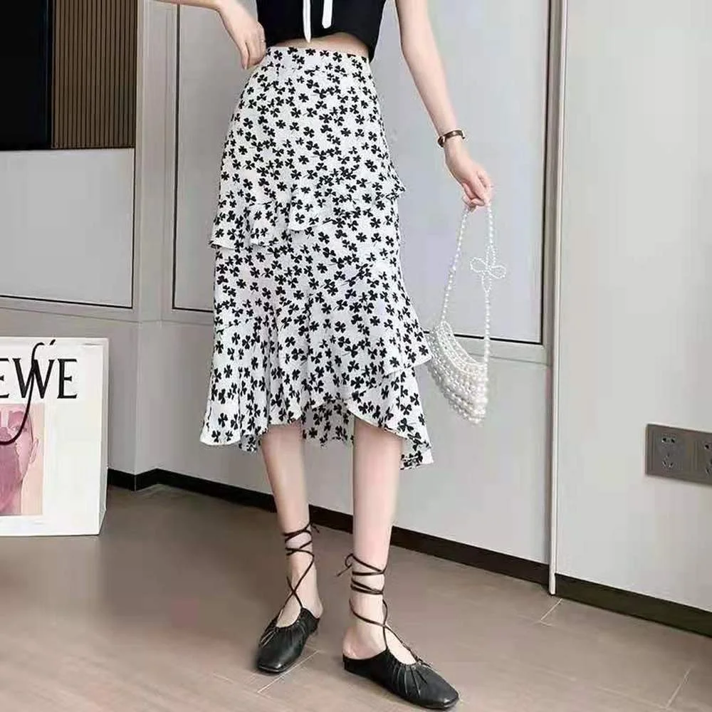 Casual Summer Skirts Womens Plus Size Elastic High Waist Jupe Femme Print Floral Long Pleated Skirt Chiffon Ruffles Faldas Mujer
Casual Summer Skirts Womens Plus Size Elastic High Waist Jupe Femme Print Floral Long Pleated Skirt Chiffon Ruffles Faldas Mujer