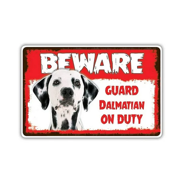 Beware Guard Dalmation Dog Retro tin sign nostalgic ornament metal poster garage art deco bar cafe shop
Beware Guard Dalmation Dog Retro tin sign nostalgic ornament metal poster garage art deco bar cafe shop