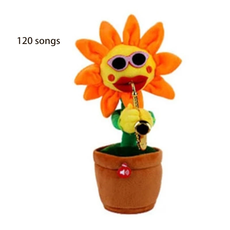 

D7WF 33cm/13in Interactive Doll Electric Dancing Flower Soft Cotton Stuffed Toy Plush Doll with 120 Songs Playing Novelty Toy