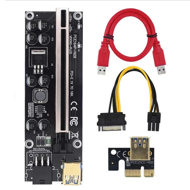 009S Plus Riser Card VER009S PCIE PCI-E PCI Express X16 GPU 6in Adapter Card 1X 16X Extender USB 3.0 Cable
009S Plus Riser Card VER009S PCIE PCI-E PCI Express X16 GPU 6in Adapter Card 1X 16X Extender USB 3.0 Cable