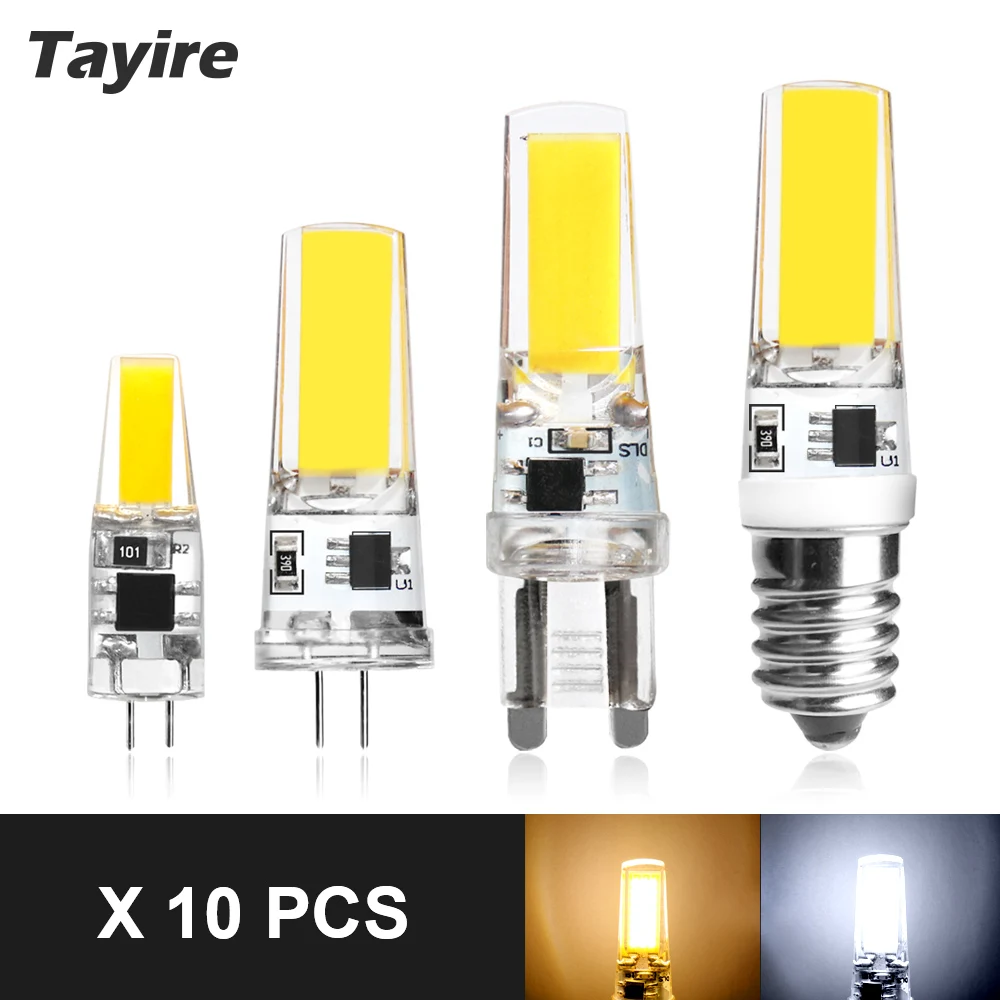

10PCS Dimmable Mini G4 LED COB Lamp 3W 5W Bulb AC DC 12V 220V Candle Lights Replace 30W 40W Halogen for Chandelier Spotlight
