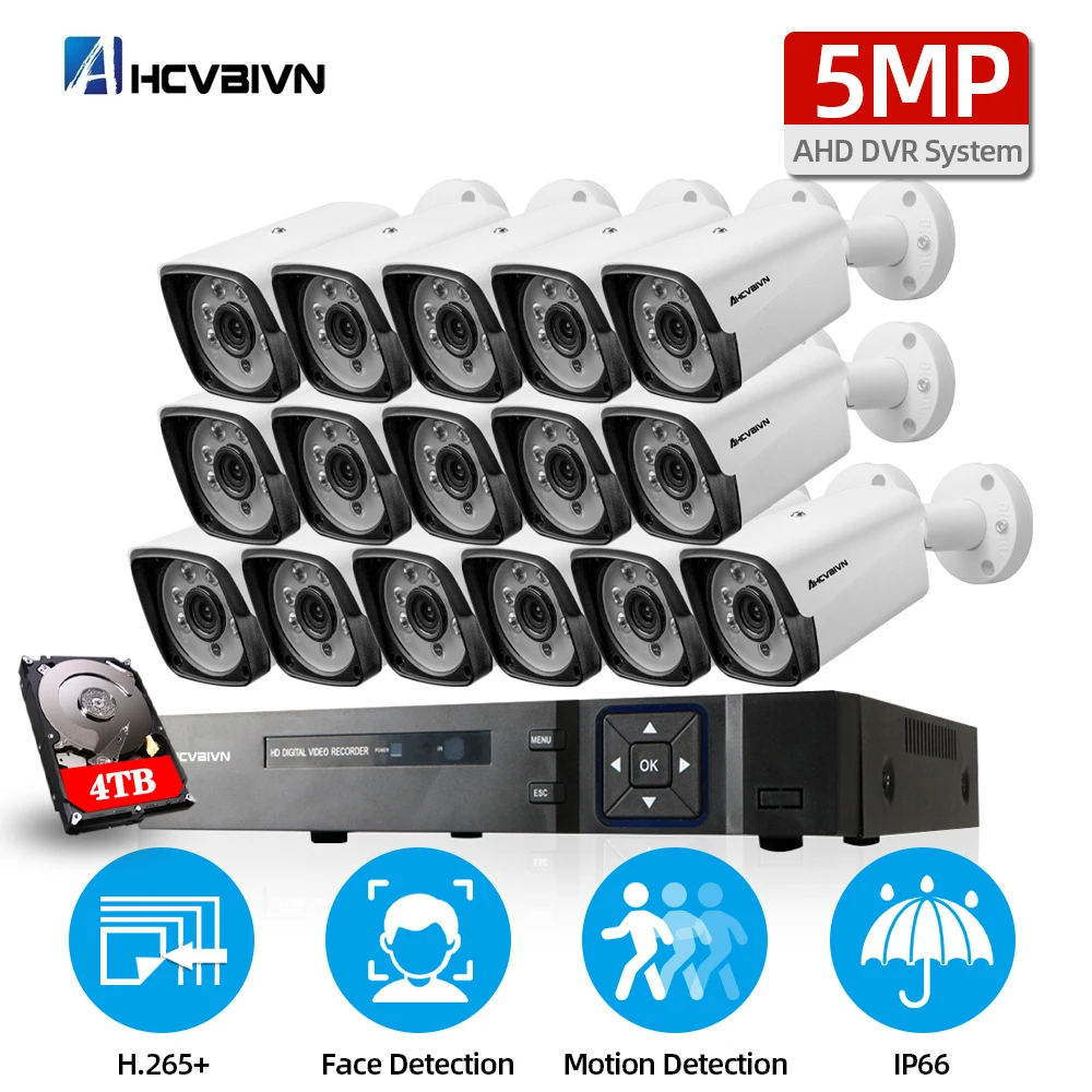 AHD DVR NVR 16CH 8CH Security Camera System 5MP CCTV Camera System Waterproof IR-CUT CCTV Video Recorder Face Detection AVR Kit
AHD DVR NVR 16CH 8CH Security Camera System 5MP CCTV Camera System Waterproof IR-CUT CCTV Video Recorder Face Detection AVR Kit