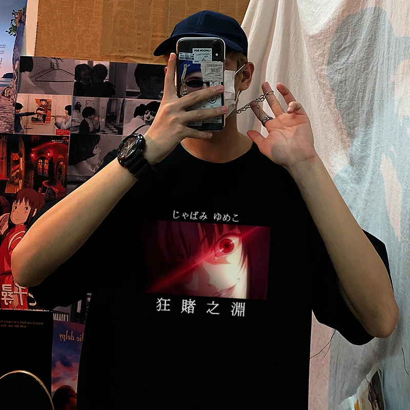 Dark Kakegurui Yumeko Jabami Japanese Girl Anime Tee Fashion Loose Women Male T-shirt Manga Gothic Eyes Unisex T Shirt Men Tops
Dark Kakegurui Yumeko Jabami Japanese Girl Anime Tee Fashion Loose Women Male T-shirt Manga Gothic Eyes Unisex T Shirt Men Tops