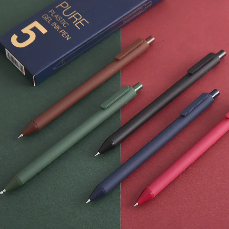 5pcs/box Kaco Retro Dark Colored Gel Pens Retractable 0.5mm Fine Point Dark-red/green/brown/blue Black Pens for Journaling
5pcs/box Kaco Retro Dark Colored Gel Pens Retractable 0.5mm Fine Point Dark-red/green/brown/blue Black Pens for Journaling