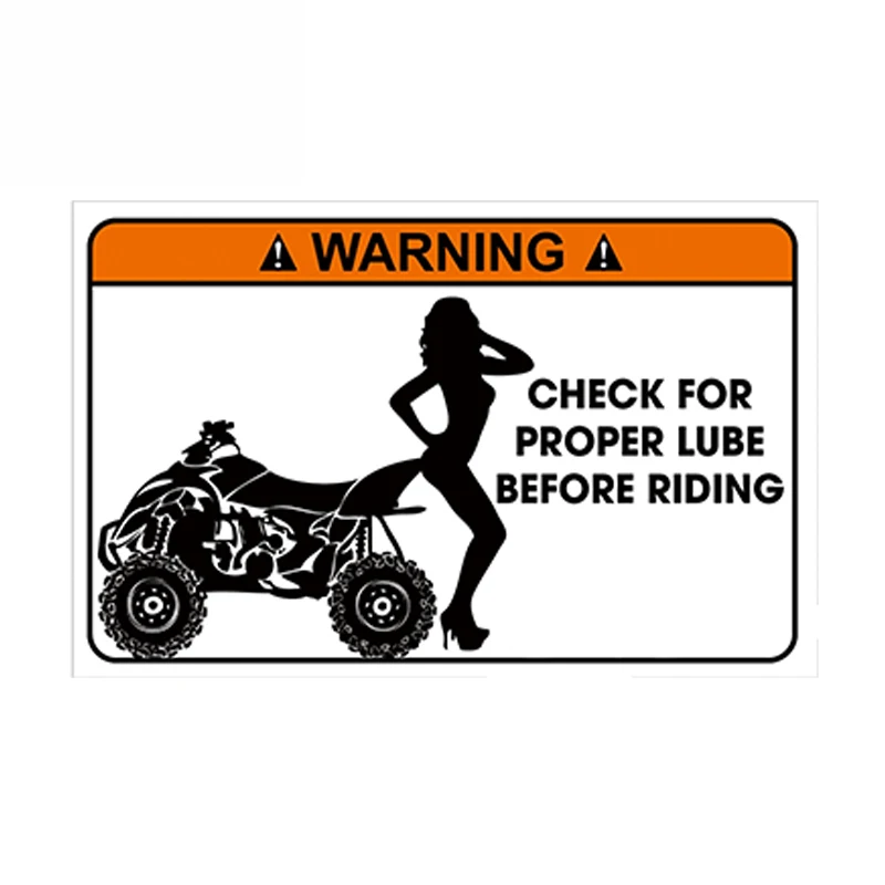 

Car Styling Car Sticker Glossy Vinyl Sticker - Funny Warning Sticker Quad ATV Bike Joke Gift Waterproof 13cm X 7cm
