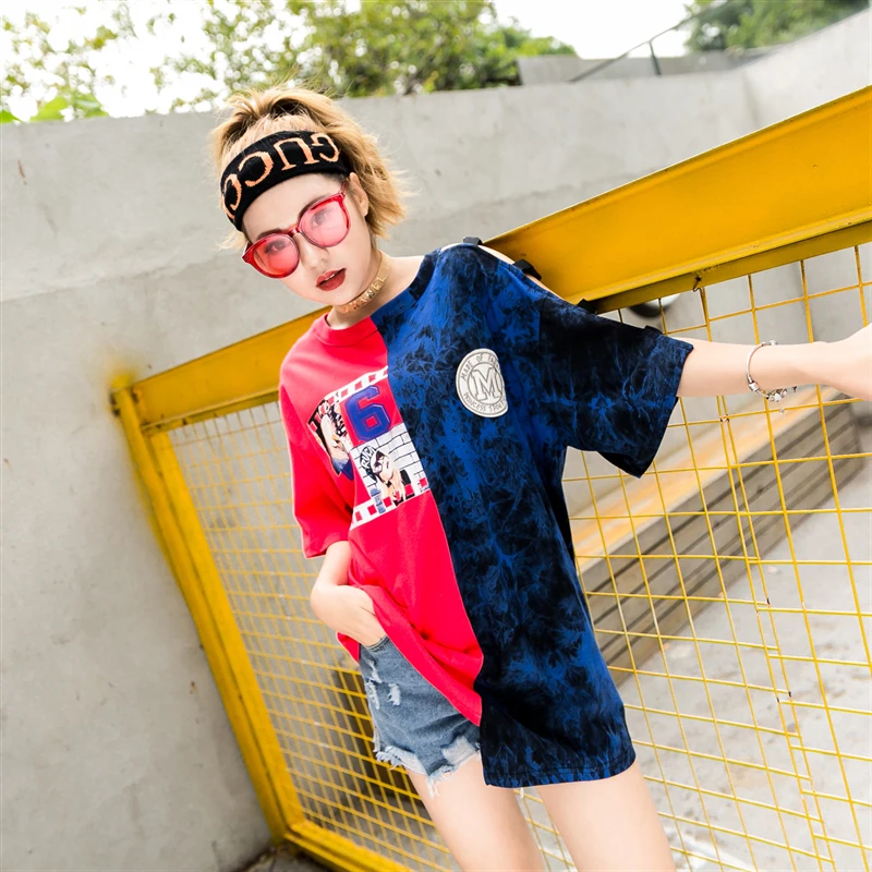 2020 New Summer Women Cotton O-Neck Short Sleeve Loose T-shirts Female Fashion Street Style Contrast Printing Stitching Tops 
2020 New Summer Women Cotton O-Neck Short Sleeve Loose T-shirts Female Fashion Street Style Contrast Printing Stitching Tops