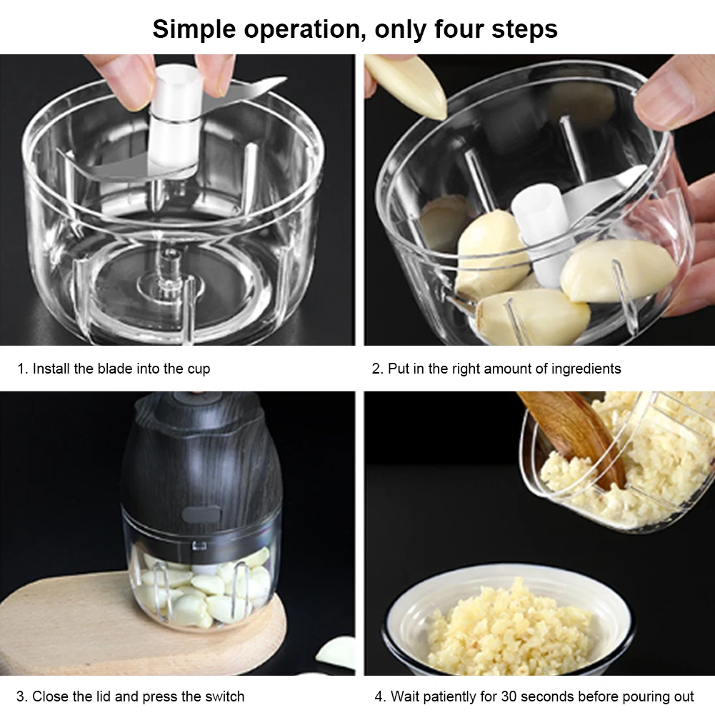 Wireless Electric Garlic Chopper Mini Garlic Chopper Onion Nut Ginger Vegetable Pepper Spice Meat Baby Food Kitchen Accessories
Wireless Electric Garlic Chopper Mini Garlic Chopper Onion Nut Ginger Vegetable Pepper Spice Meat Baby Food Kitchen Accessories