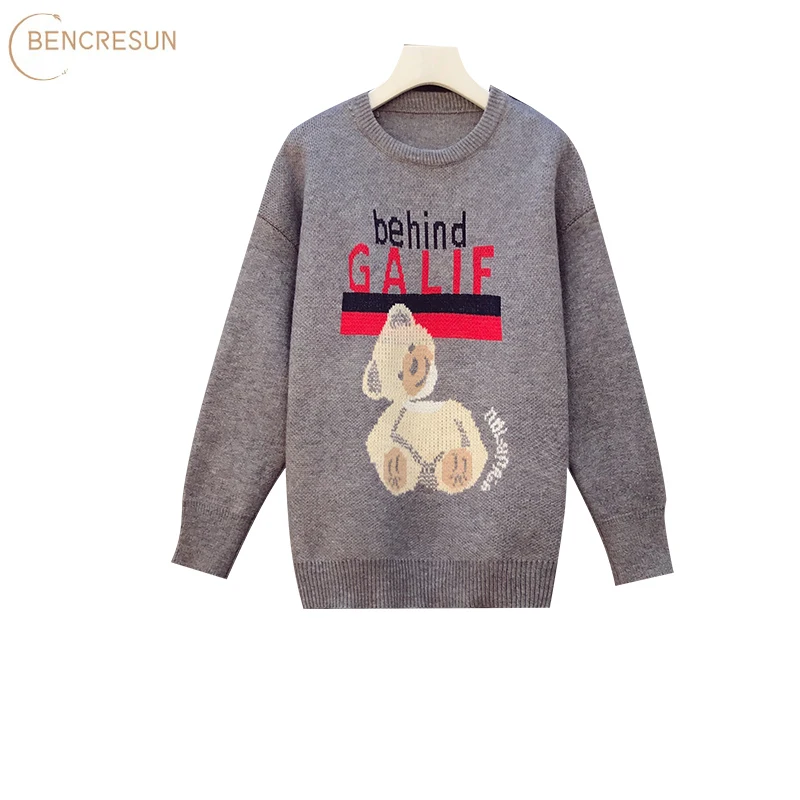 Casual Plus Size Women's Sweater Autumn and Winter Lantern Sleeves Bear Pattern Loose Long-sleeved Pullover with"behind Galif"
Casual Plus Size Women's Sweater Autumn and Winter Lantern Sleeves Bear Pattern Loose Long-sleeved Pullover with"behind Galif"