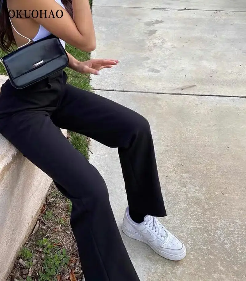 2021 Fashion Straight Suit Women Pants High Waist Casual Office Lady Pants Full Length Wide Leg Loose Female Black Mom Trousers
2021 Fashion Straight Suit Women Pants High Waist Casual Office Lady Pants Full Length Wide Leg Loose Female Black Mom Trousers