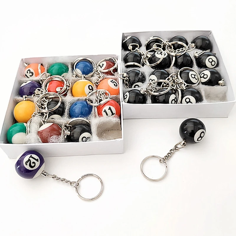 16pcs Mini Billiards Shaped Keyring 25mm Resin Billiard Ball Key Chain Black 8 Small Ball Keychain Creative Hanging Decorations
16pcs Mini Billiards Shaped Keyring 25mm Resin Billiard Ball Key Chain Black 8 Small Ball Keychain Creative Hanging Decorations