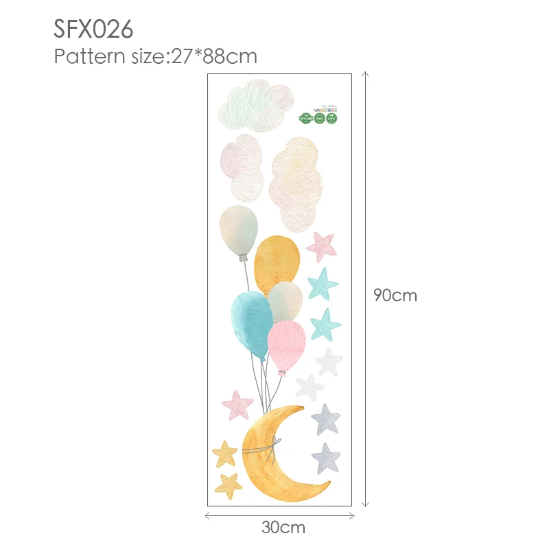 Colorful Balloon Moon Stars Cartoon Wall Stickers for Baby Rooms Door Decoration Stickers Waterproof Vinyl Wall Decal Kawaii 
Colorful Balloon Moon Stars Cartoon Wall Stickers for Baby Rooms Door Decoration Stickers Waterproof Vinyl Wall Decal Kawaii