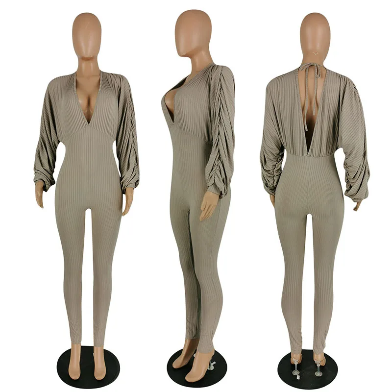 European and American women's 2020 new high elastic solid color bat sleeve jumpsuit club outfits for women nasa
European and American women's 2020 new high elastic solid color bat sleeve jumpsuit club outfits for women nasa