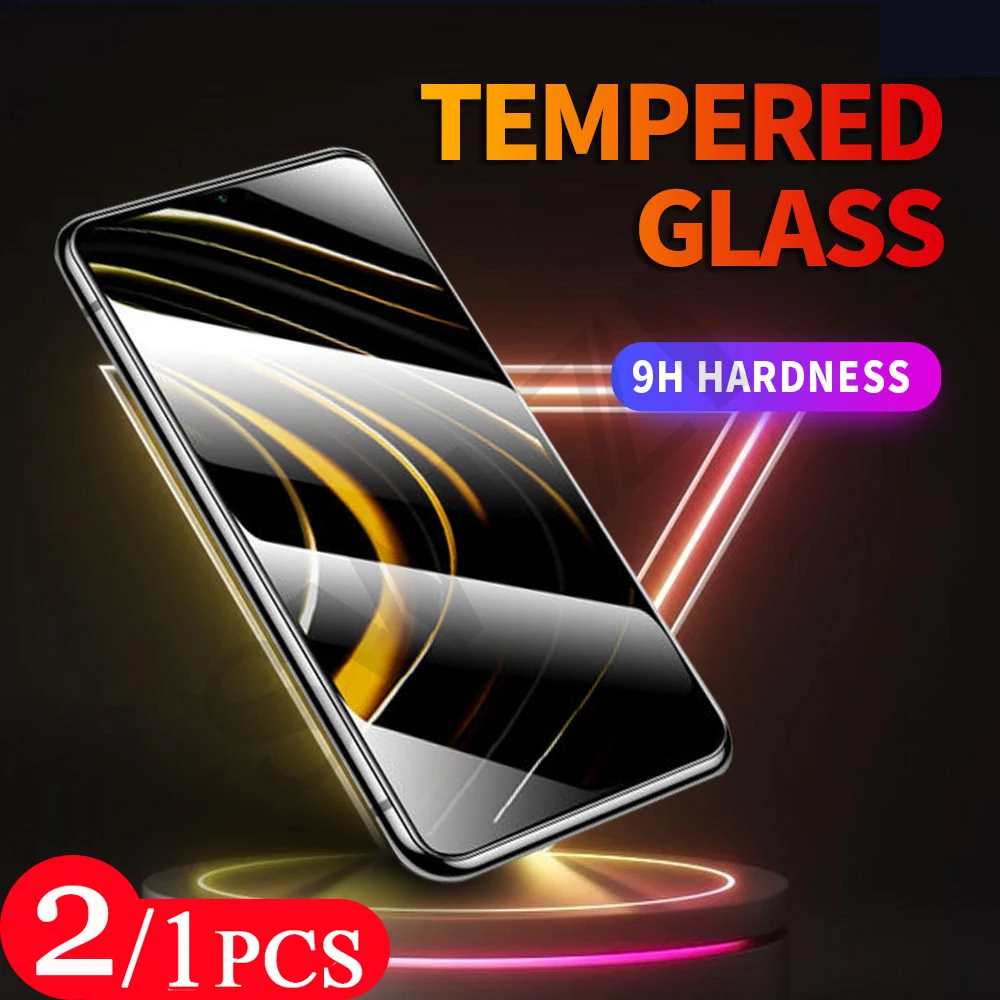 

2-1pcs 9H phone screen protector for Xiaomi POCO M2 M3 X2 X3 C3 F2 pro F3 GT Tempered glass xiaomi pocophone F1 protective film