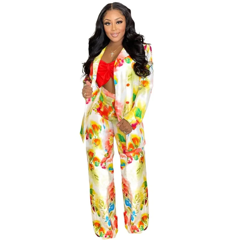 Two Piece Blazer Set Women Long Cardigan Notched Neck Jacket Autumn New Floral Print Fashion Office Lady Formal Pant Blazer Suit
Two Piece Blazer Set Women Long Cardigan Notched Neck Jacket Autumn New Floral Print Fashion Office Lady Formal Pant Blazer Suit
