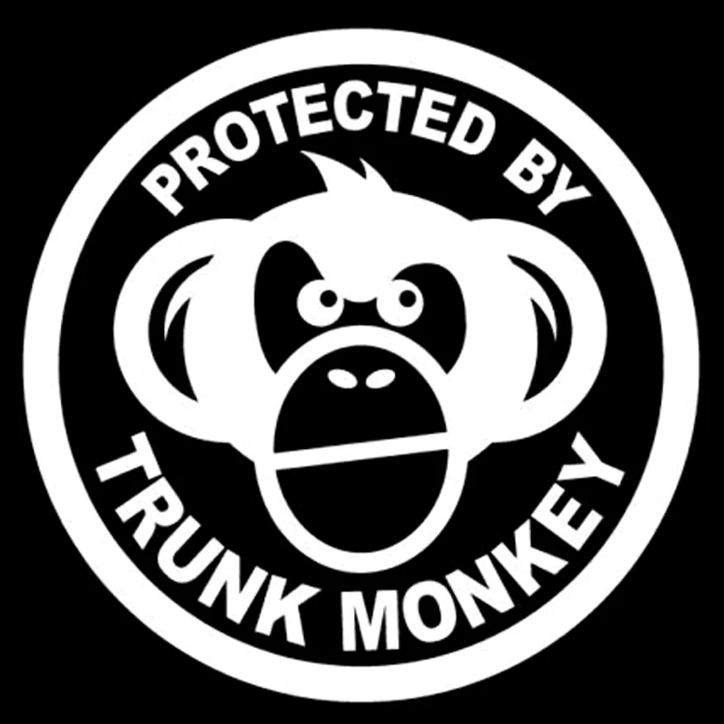 Volkrays Personality Car Sticker Protected By Trunk Monkey Accessories Reflective Waterproof Sunscreen Vinyl Decal 12cm*12cm | Автомобили