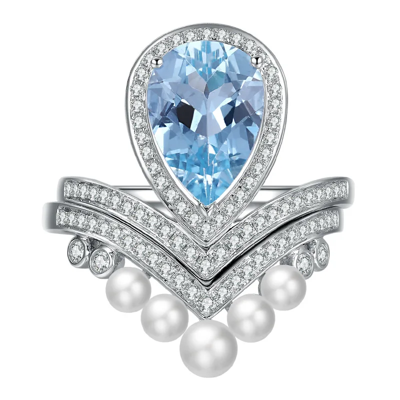 Natural Aquamarine Crown Diamond Ring Saphire Stone Zircon Pearl Rings for Women Wedding Engagement Luxury Jewelry Gifts Female
Natural Aquamarine Crown Diamond Ring Saphire Stone Zircon Pearl Rings for Women Wedding Engagement Luxury Jewelry Gifts Female