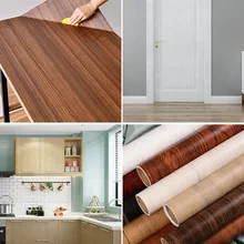 DIY Wood Grain Wallpaper for Kitchen Films Reconditioned Clothes Closet Closet Door Furniture for Home Office Decor Wall Sticker