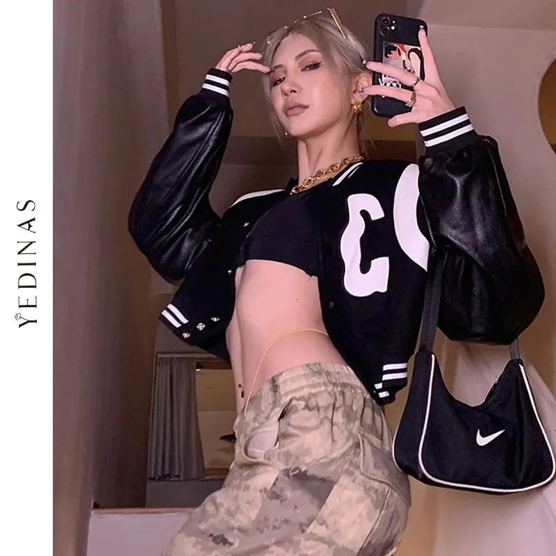 Yedinas Patchwork Pu Leather Moto & Biker Coats And Jackets Women Long Sleeve Streetwear Y2k Jaket Women Clothes Gothic 2021
Yedinas Patchwork Pu Leather Moto & Biker Coats And Jackets Women Long Sleeve Streetwear Y2k Jaket Women Clothes Gothic 2021