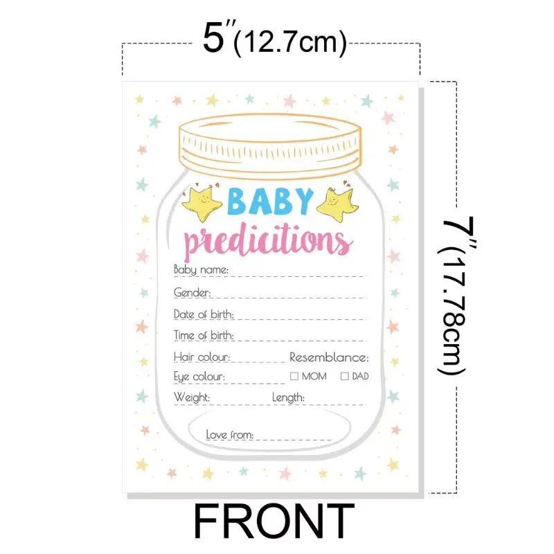 10 Pack Baby Predictions and Advice Cards - Baby Shower Games Ideas for Boy or Girl- Party Activities Supplies
10 Pack Baby Predictions and Advice Cards - Baby Shower Games Ideas for Boy or Girl- Party Activities Supplies