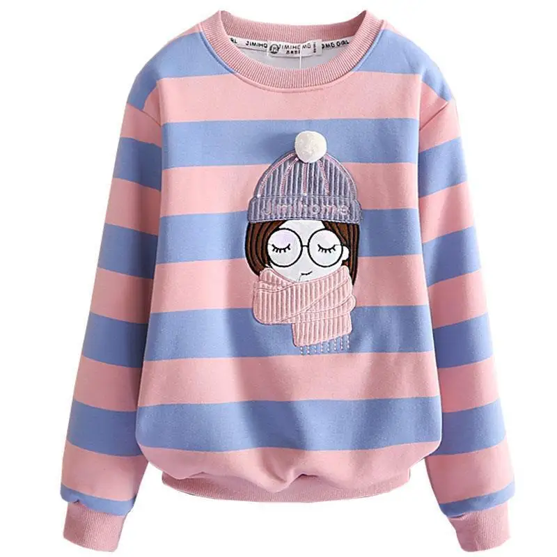 Teens Girls Sweatshirts 2021 New Thicken Stripe All-match Hoodie for Kids Tops Casual Children's Clothing Girl's T-shirt 10 12 Y
Teens Girls Sweatshirts 2021 New Thicken Stripe All-match Hoodie for Kids Tops Casual Children's Clothing Girl's T-shirt 10 12 Y