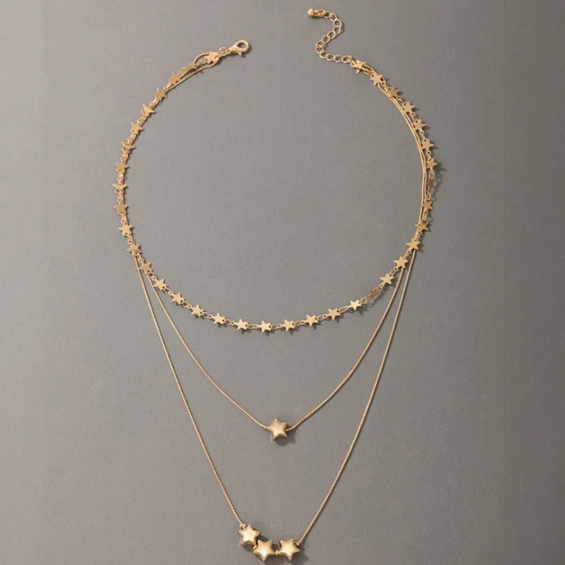 Vintage Multi-layer Clavicle Chain Women Five-pointed Star Pendant Necklaces Jewelry New
Vintage Multi-layer Clavicle Chain Women Five-pointed Star Pendant Necklaces Jewelry New