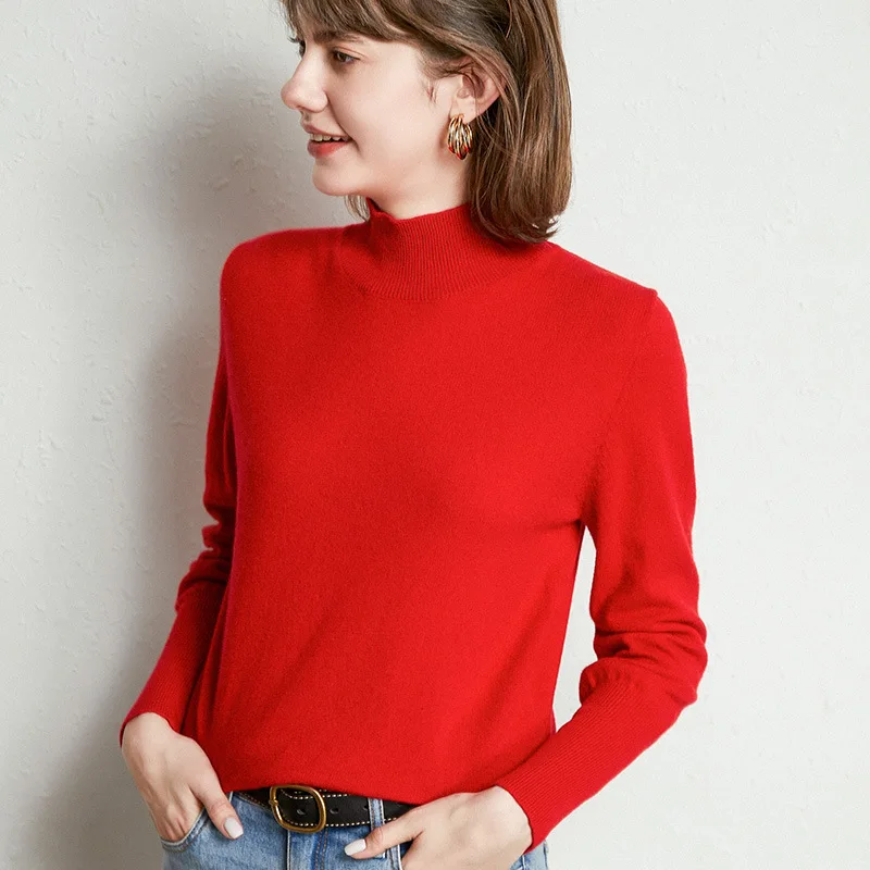 New Turtleneck T-shirt Slim T-shirt Women's Knitted Top Solid Color Turtleneck T-shirt gray
New Turtleneck T-shirt Slim T-shirt Women's Knitted Top Solid Color Turtleneck T-shirt gray