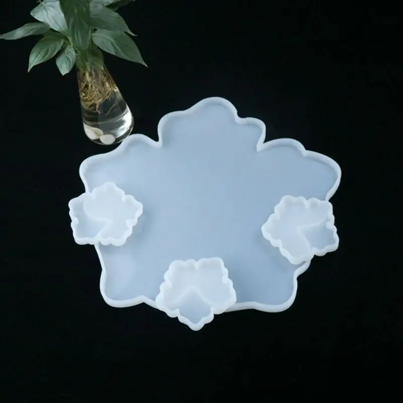 Crystal Epoxy Resin Mold Flower Coaster Casting Mould Handmade DIY Crafts Silicone Making Tools