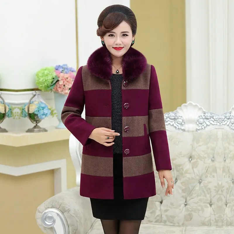 Autumn Winter Patchwork Women Woolen Long Wool Coat Slim Dames Jacket Fur Collar Cashmere Coat Jacket Female Overcoat
Autumn Winter Patchwork Women Woolen Long Wool Coat Slim Dames Jacket Fur Collar Cashmere Coat Jacket Female Overcoat