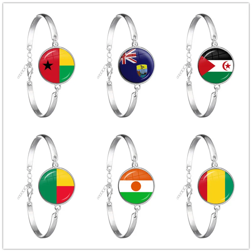 Western Sahara,Guinea,Saint Helena,Niger,Guinea-Bissau,Benin National Flag Bangle Glass Cabochon Chain Bracelet For Gift
Western Sahara,Guinea,Saint Helena,Niger,Guinea-Bissau,Benin National Flag Bangle Glass Cabochon Chain Bracelet For Gift