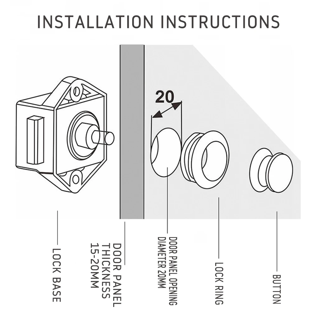 10/5PCS Camper Car Push Lock 20mm RV Caravan Boat Motor Home Cabinet Drawer Latch Button Locks For Furniture Hardware
10/5PCS Camper Car Push Lock 20mm RV Caravan Boat Motor Home Cabinet Drawer Latch Button Locks For Furniture Hardware