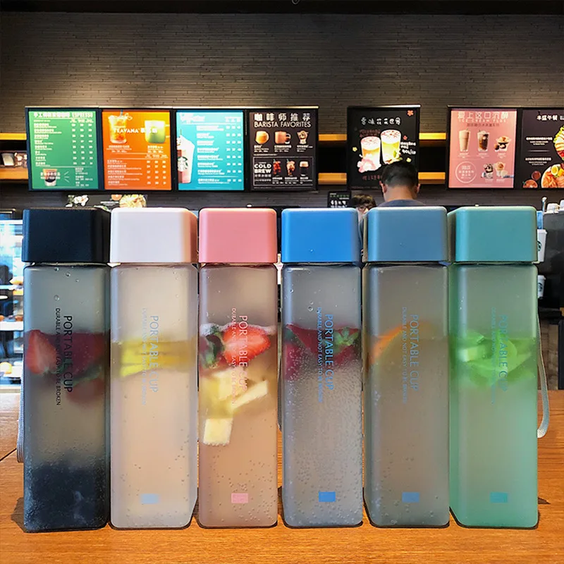 New Square Frosted Plastic Water Bottle Portable Transparent Bottle Fruit Juice Leak-proof Outdoor Sport Travel Camping Bottle
New Square Frosted Plastic Water Bottle Portable Transparent Bottle Fruit Juice Leak-proof Outdoor Sport Travel Camping Bottle