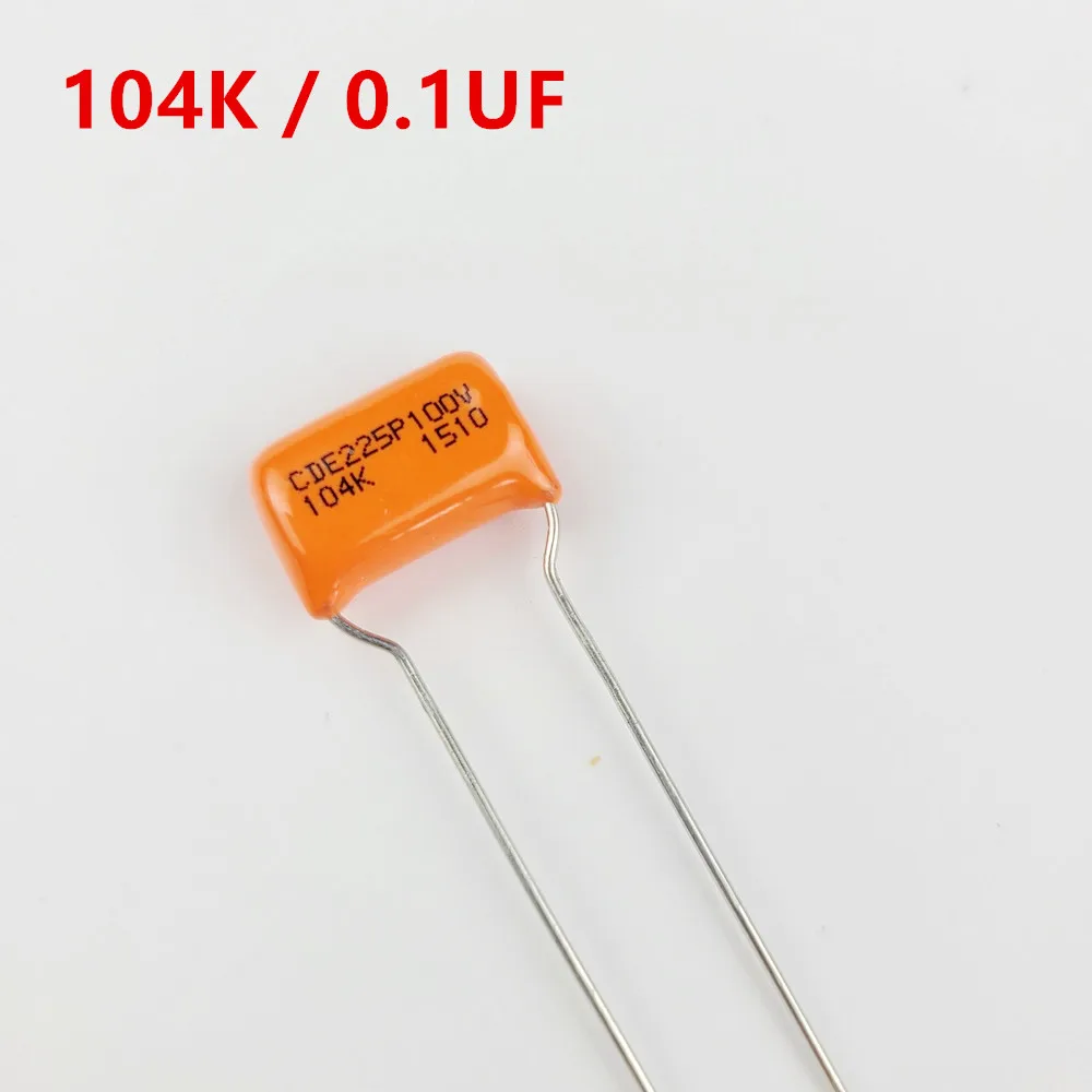 SBE Orange Tone Capacitor CDE225P 104K 0.1UF 100V Electric Guitar Bass Cap MADE IN USA
SBE Orange Tone Capacitor CDE225P 104K 0.1UF 100V Electric Guitar Bass Cap MADE IN USA